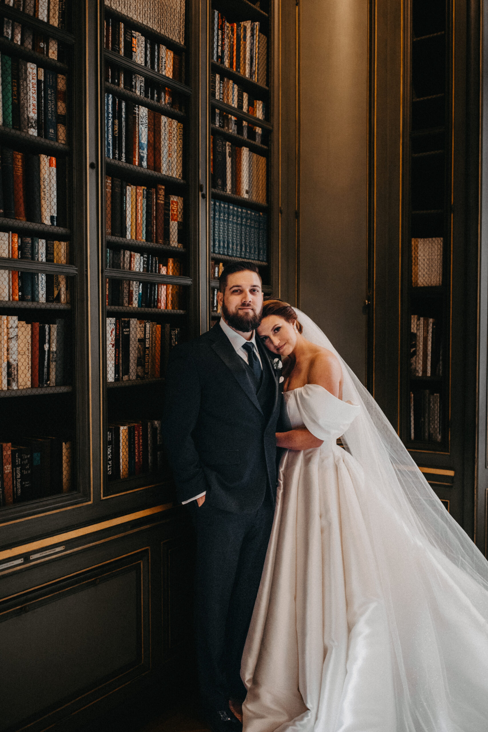 Couple just married at Meridian House in Washington, DC.